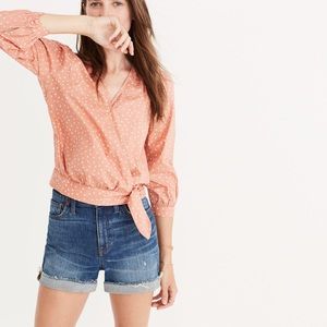 Madewell wrap top star scatter pink